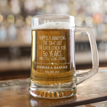 Design Your Own 25oz Laser Engraved Beer Mugs